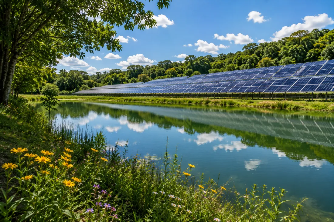 Energia limpa e renovável gerada por usina solar